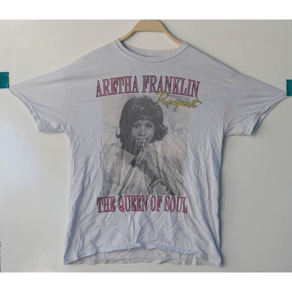 Aretha Franklin The Queen of Soul "Respect" T-Shirt White with Photo Size S - Picture 1 of 6